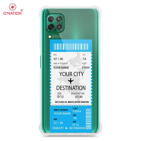 Huawei Nova 6 SE Cover - Personalised Boarding Pass Ticket Series - 5 Designs - Clear Phone Case - Soft Silicon Borders