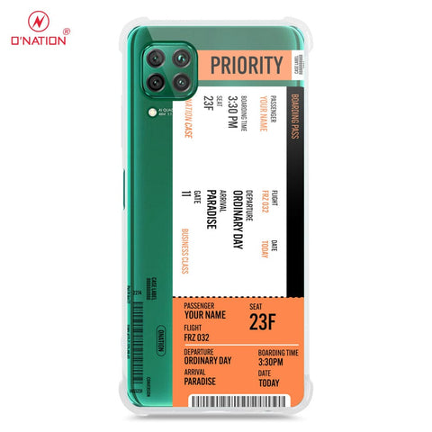 Huawei Nova 6 SE Cover - Personalised Boarding Pass Ticket Series - 5 Designs - Clear Phone Case - Soft Silicon Borders