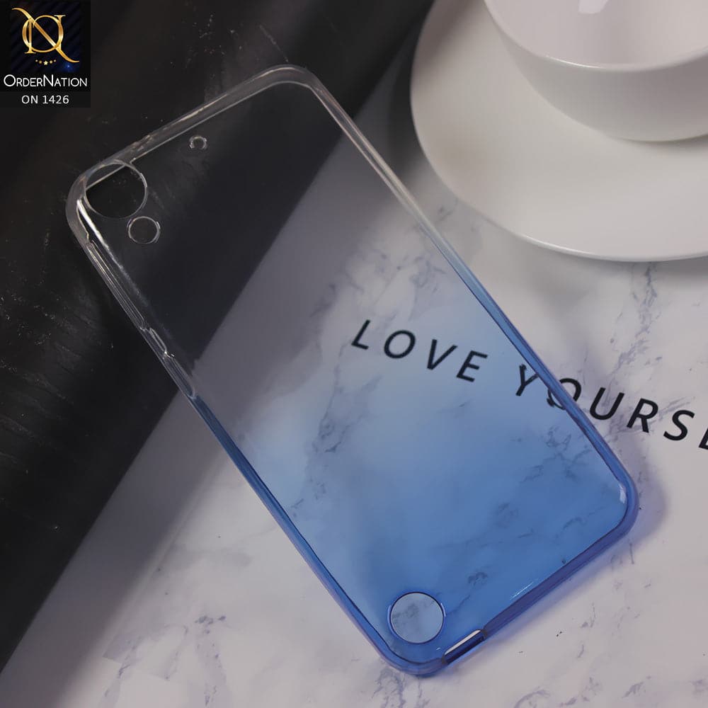 Soft Dual Gradient Semi Transparent Case For HTC Desire 630 - Blue
