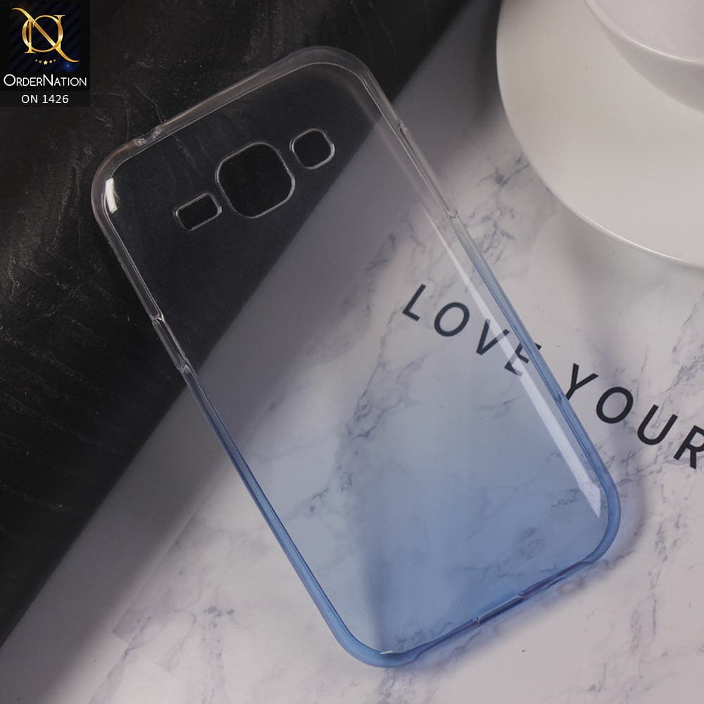 Soft Dual Gradient Semi Transparent Case For Samsung Galaxy J1 - Blue