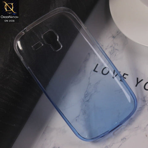Soft Dual Gradient Semi Transparent Case For Samsung Galaxy S Duos S7562 - Blue