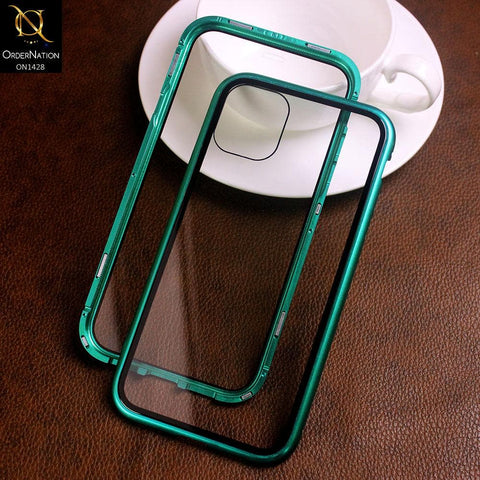 iPhone 11 Cover - Green - Latest Magnetic Case With Two-Sided Tempered Glass For Screen And Back 360 Full Protection Cover