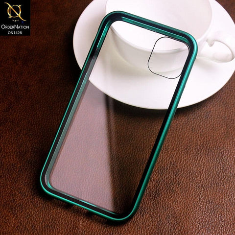 iPhone 11 Cover - Green - Latest Magnetic Case With Two-Sided Tempered Glass For Screen And Back 360 Full Protection Cover