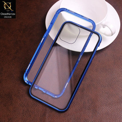 iPhone 11 Pro Cover - Blue - Latest Magnetic Case With Two-Sided Tempered Glass For Screen And Back 360 Full Protection Cover