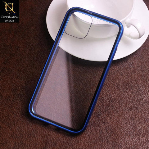 iPhone 11 Pro Cover - Blue - Latest Magnetic Case With Two-Sided Tempered Glass For Screen And Back 360 Full Protection Cover