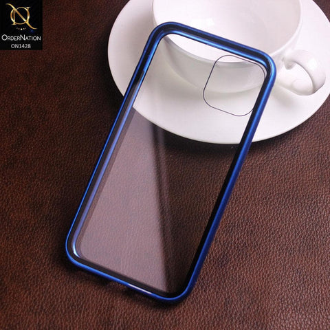 iPhone 11 Pro Cover - Blue - Latest Magnetic Case With Two-Sided Tempered Glass For Screen And Back 360 Full Protection Cover