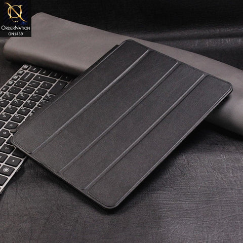 PU Leather Smart Book Foldable Case For iPad 4 / 3 / 2 - Black