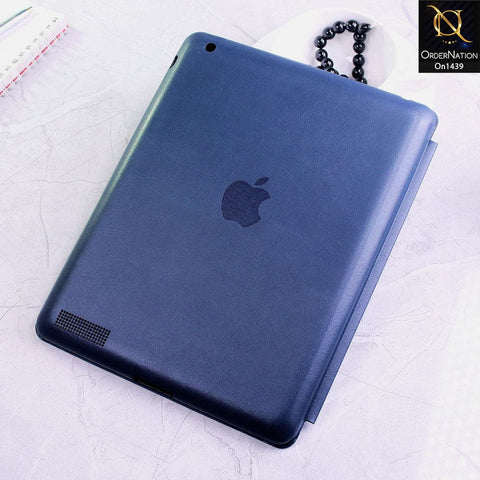 iPad 4 / 3 / 2 - Blue - PU Leather Smart Book Foldable Case