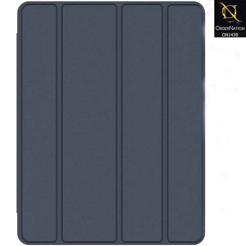 iPad 4 / 3 / 2 - Dark Blue - PU Leather Smart Book Foldable Case