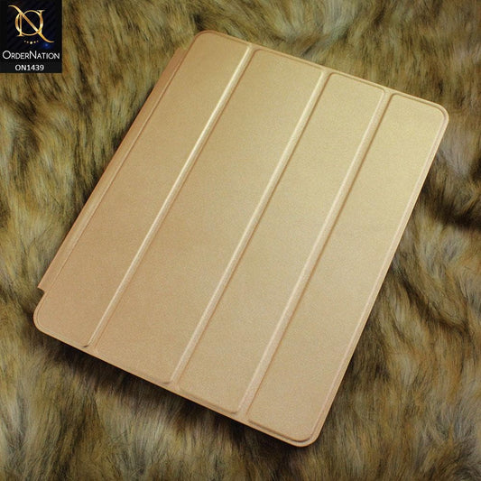 PU Leather Smart Book Foldable Case For iPad 4 / 3 / 2 - Golden