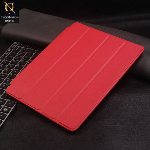 PU Leather Smart Book Foldable Case For iPad 4 / 3 / 2 - Red