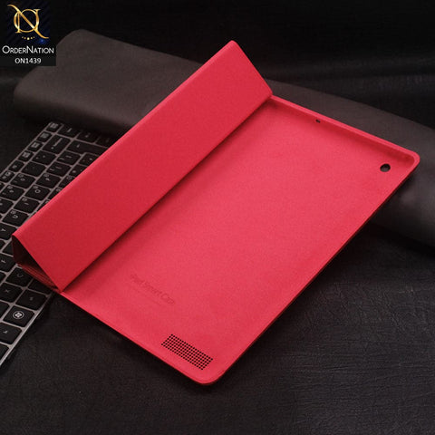 PU Leather Smart Book Foldable Case For iPad 4 / 3 / 2 - Red