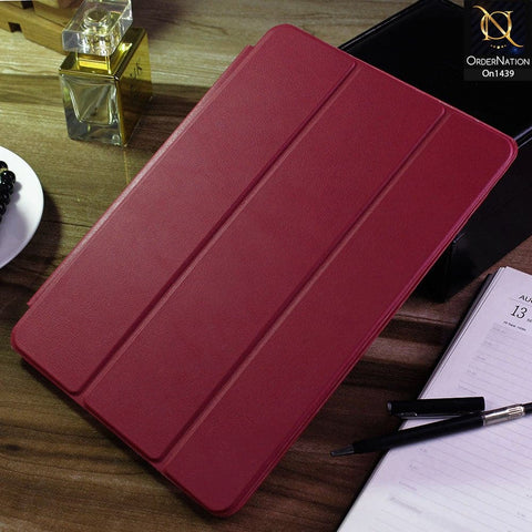 iPad 9.7 (2018) / 6th Generation - Dark Pink - PU Leather Smart Book Foldable Case