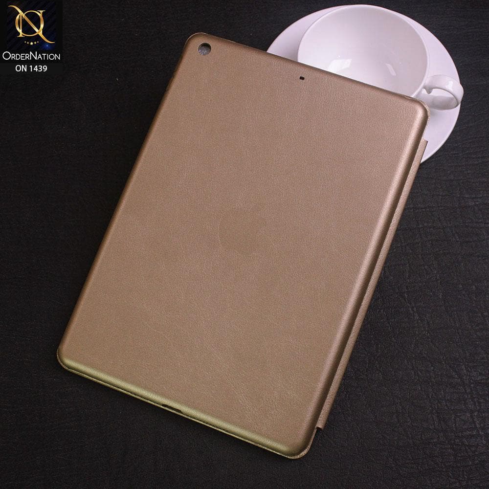iPad 10.2 / iPad 7 (2019) Cover - Golden - PU Leather Smart Book Foldable Case