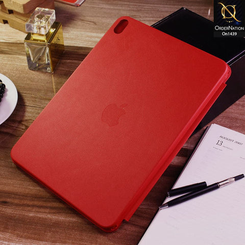iPad Air 2020 / iPad Air 4 Cover - Red - PU Leather Smart Book Foldable Case