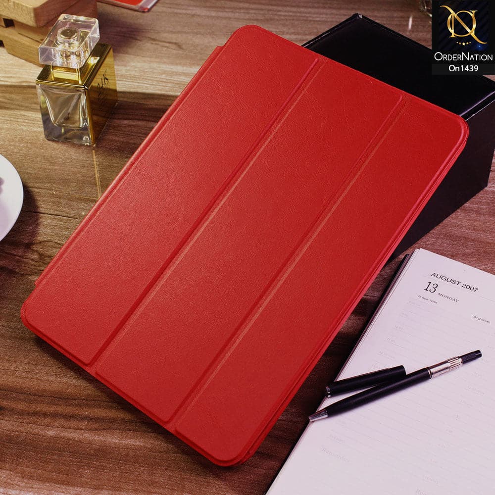 iPad Air 2020 / iPad Air 4 Cover - Red - PU Leather Smart Book Foldable Case