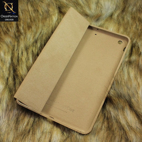 PU Leather Smart Book Foldable Case For iPad Mini 3 / 2 / 1 - Golden