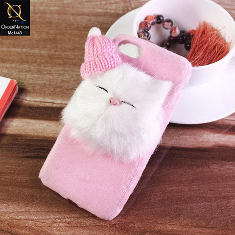 iPhone 8 / 7 - Light Pink - Cute Funny Character Soft Fur Case