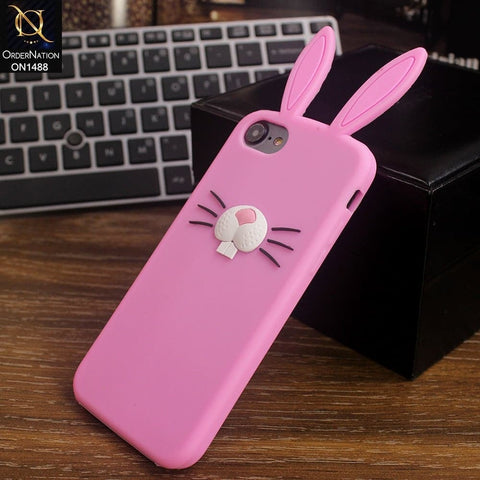 iPhone 8 / 7 Cover - Pink - Soft Silicone 3D Cute Cartoon Case
