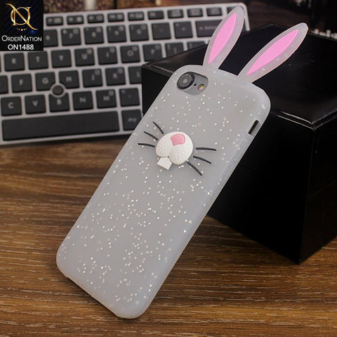 iPhone SE 2020 Cover - White - Soft Silicone 3D Cute Cartoon Case