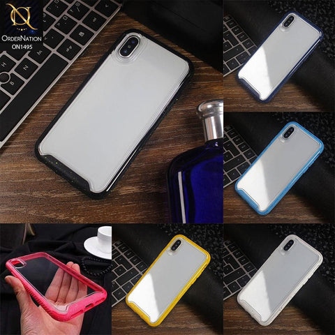Elegant Youthful Good Grip Shockproof Color Splash Series Soft Borders Case For iPhone XS Max - Sky Blue