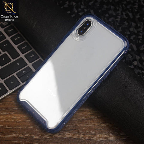 iPhone XS / X Cover - Blue - Elegant Youthful Good Grip Shockproof Color Splash Series Soft Borders Case
