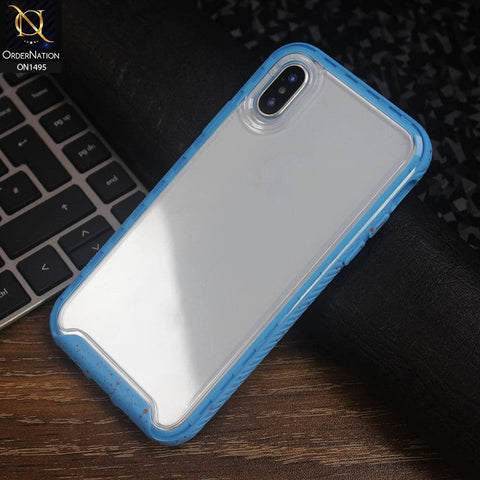 Elegant Youthful Good Grip Shockproof Color Splash Series Soft Borders Case For iPhone XS Max - Sky Blue