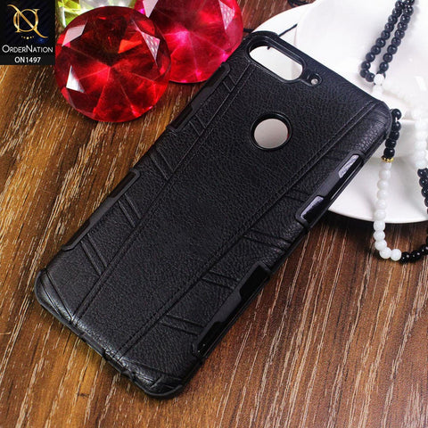 Huawei Y7 Prime 2018 / Y7 2018 Cover - Black - Luxury Soft Leather Raxine Case