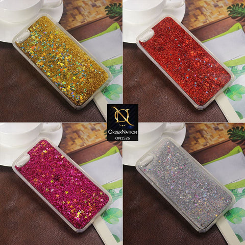 Liquid Glitter Shine Soft Borders PC Case For iPhone 8 / 7 - Yellow