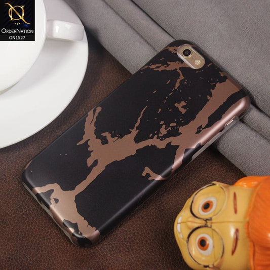 Luxury HQ Rose Chrome Plating Marble Soft Case For iPhone 6S / 6 - Black