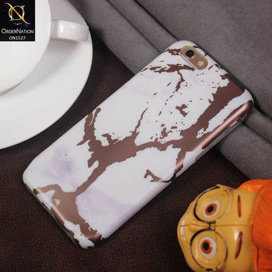Luxury HQ Rose Chrome Plating Marble Soft Case For iPhone 6S / 6 - White