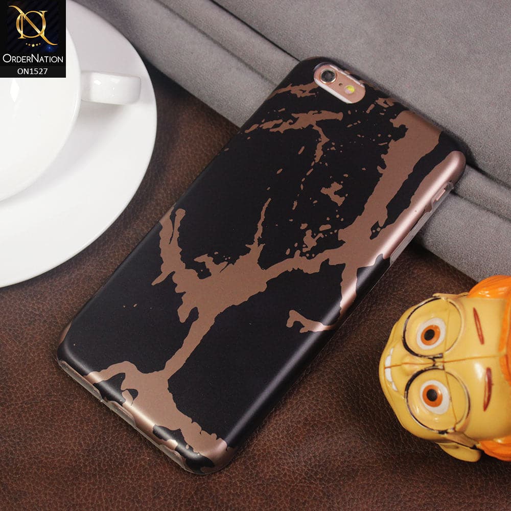 Luxury HQ Rose Chrome Plating Marble Soft Case For iPhone 6S Plus / 6 Plus - Black