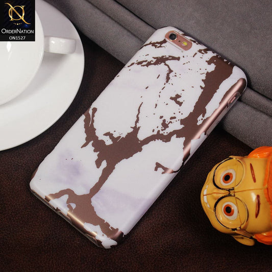 Luxury HQ Rose Chrome Plating Marble Soft Case For iPhone 6S Plus / 6 Plus - White