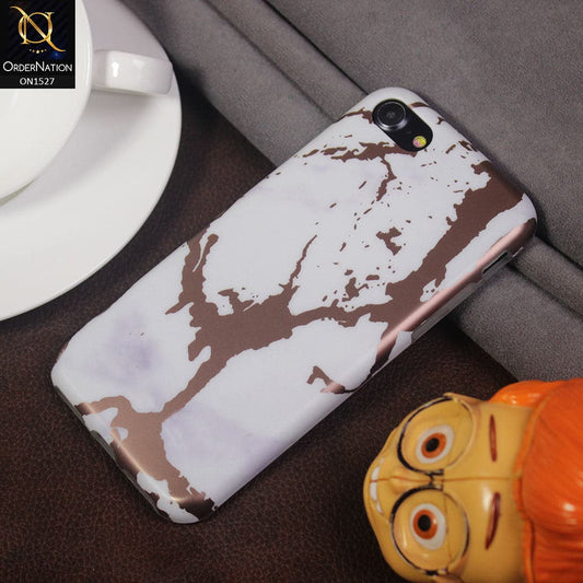 Luxury HQ Rose Chrome Plating Marble Soft Case For iPhone 8 / 7 - White