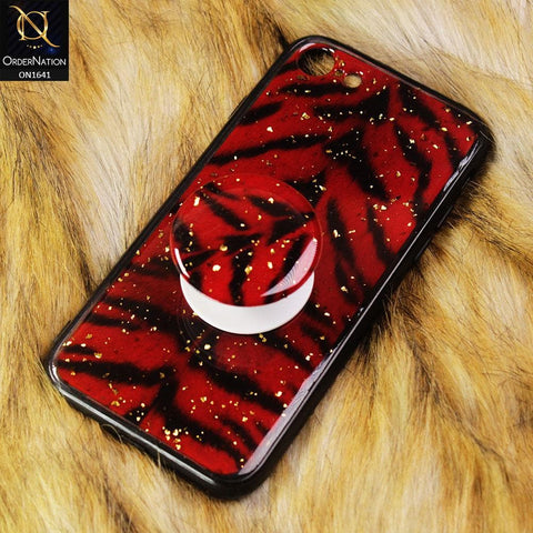 iPhone 8 / 7 - Red - Unique Print Series Soft Case With Matching Mobile holder