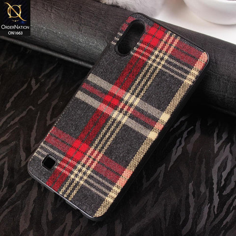Samsung Galaxy M10 Cover - Soft Check Febric Phenomenal Style Case