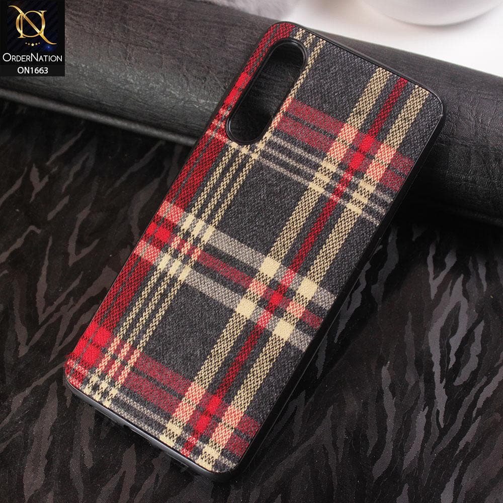 Xiaomi Mi 9 Cover - Soft Check Febric Phenomenal Style Case