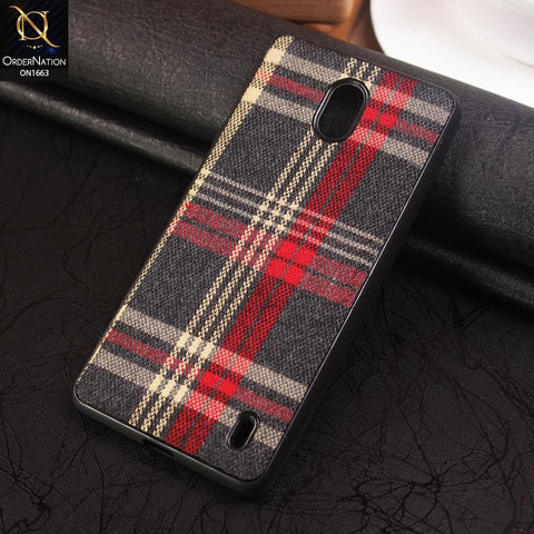 Nokia 1 Plus Cover - Soft Check Febric Phenomenal Style Case