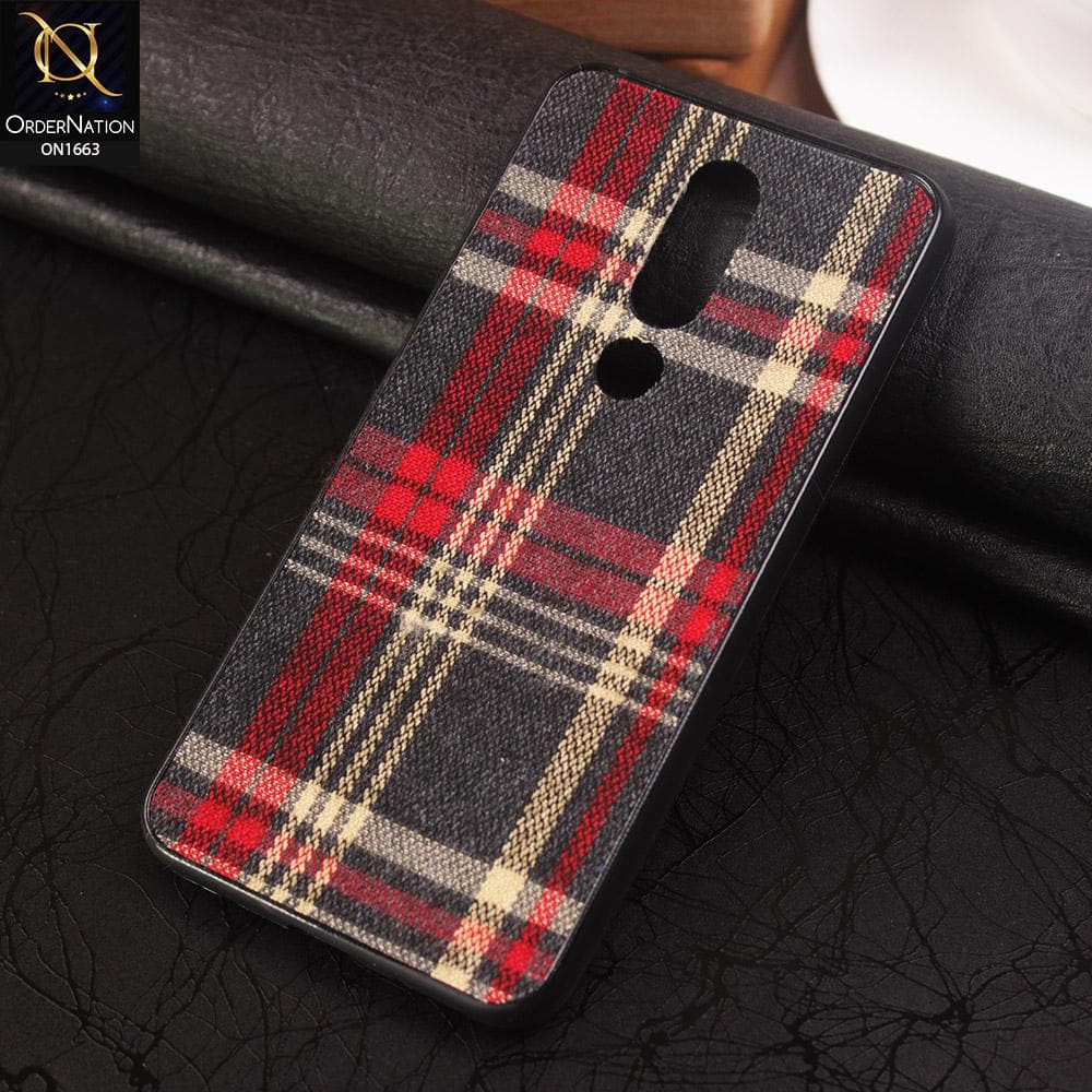Nokia 5.1 Plus / Nokia X5 Cover - Soft Check Febric Phenomenal Style Case