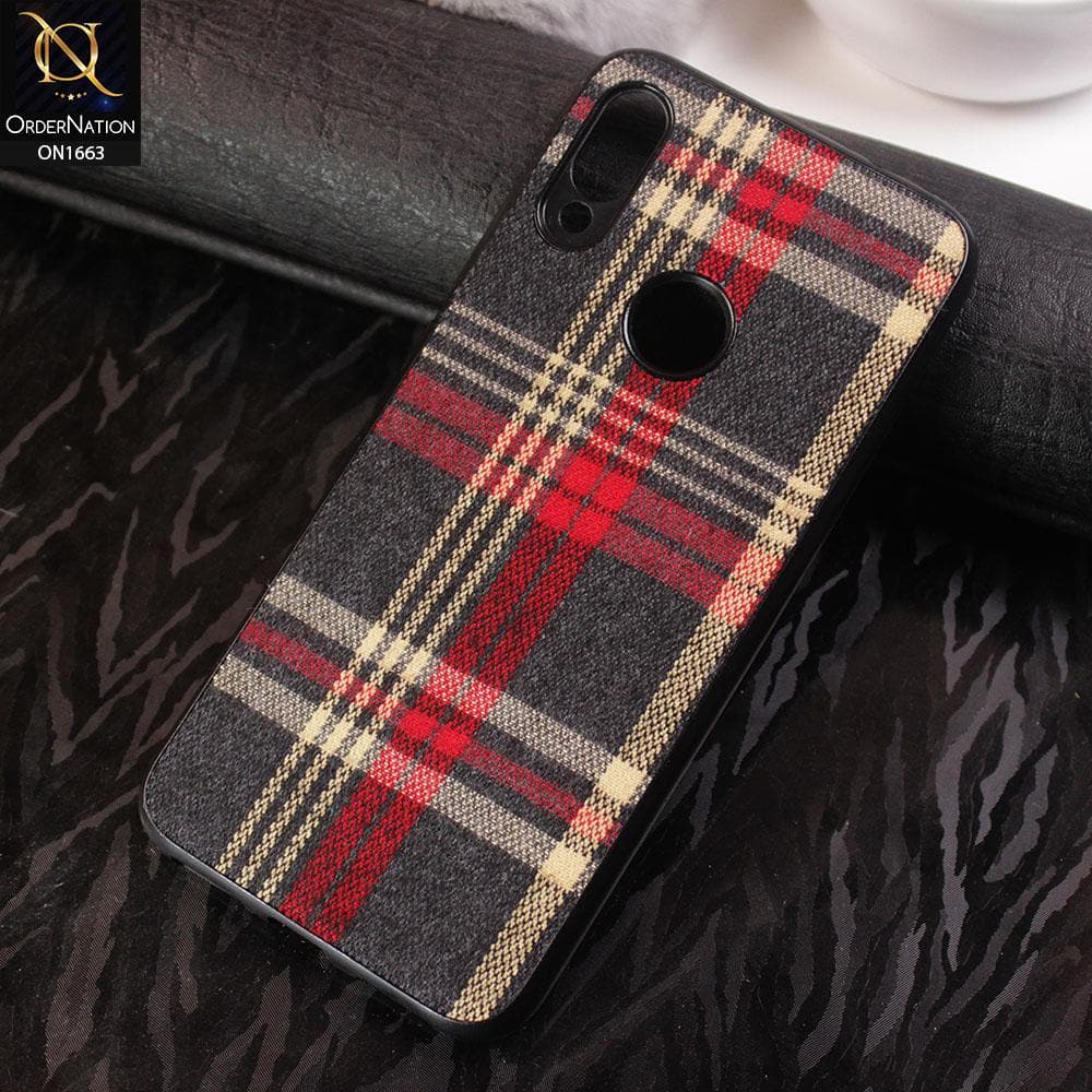 Xiaomi Redmi Note 7 Cover - Soft Check Febric Phenomenal Style Case