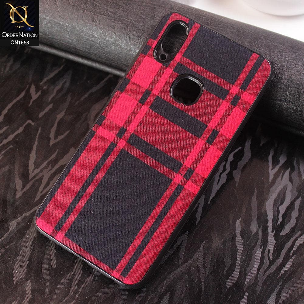 Vivo V11i Cover - Soft Check Febric Phenomenal Style Case