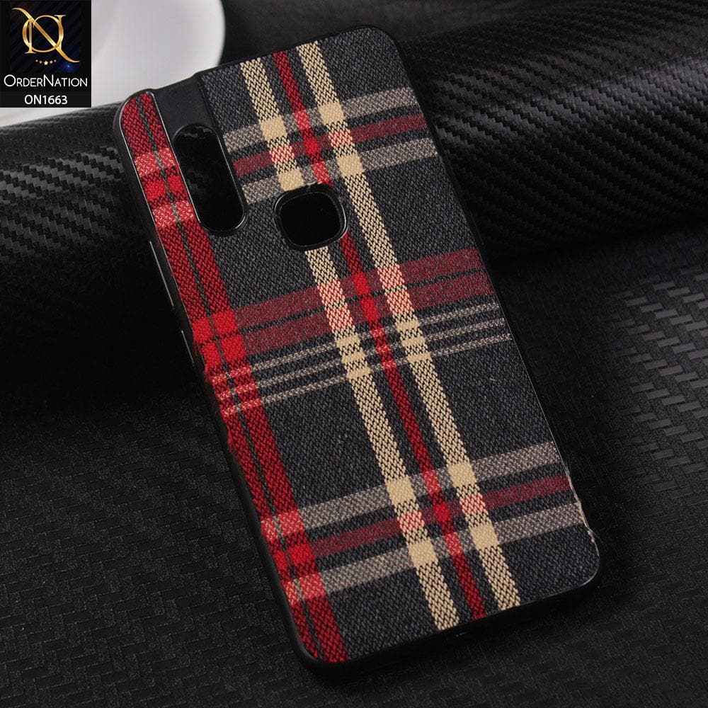 Vivo V15 Cover - Soft Check Febric Phenomenal Style Case