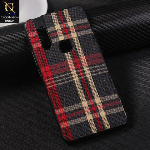 Vivo V15 Cover - Soft Check Febric Phenomenal Style Case