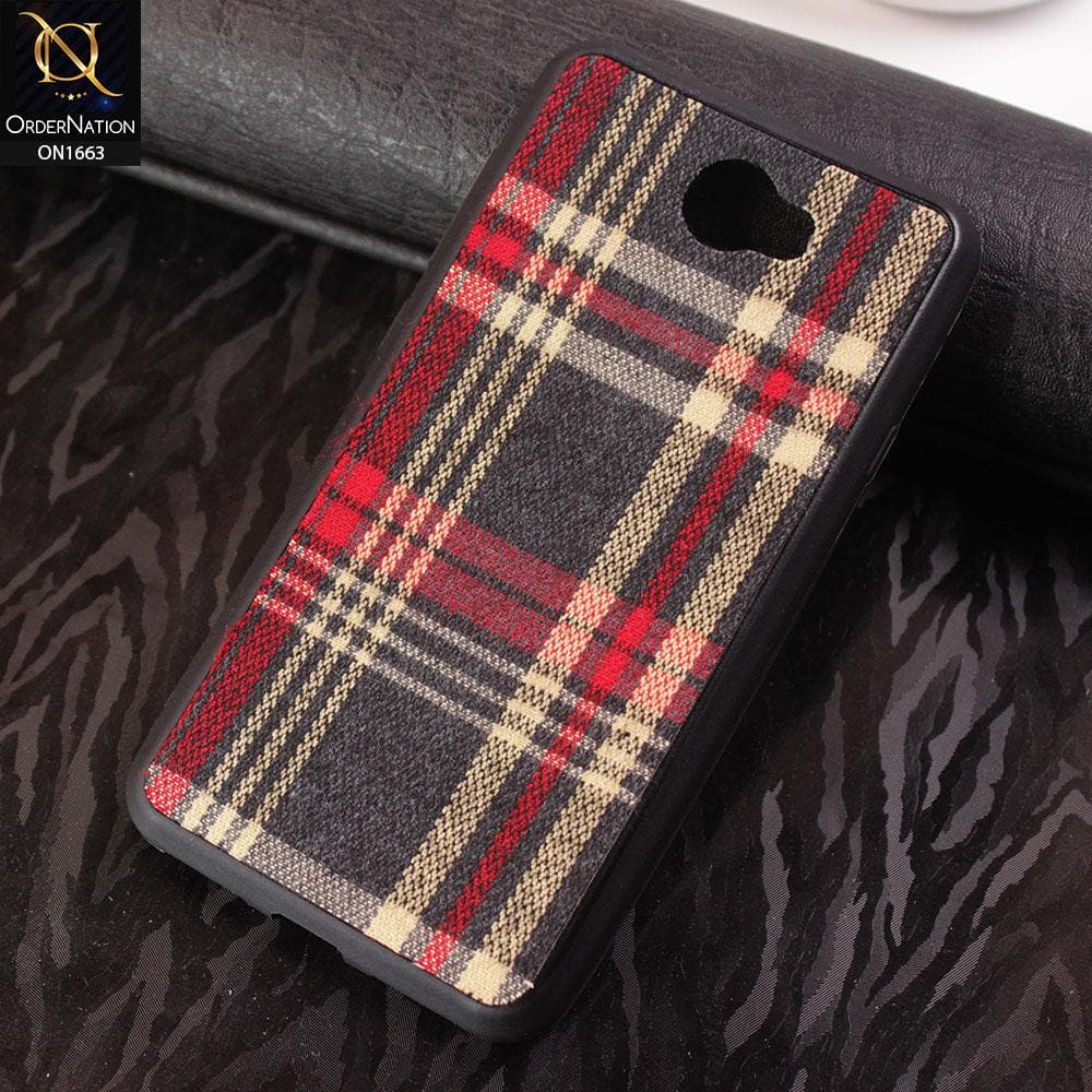 Huawei Y5 II Cover - Soft Check Febric Phenomenal Style Case