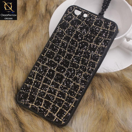 Sparkle Glitter Bling Bling Fashion Pattern Soft Case For Oppo A59 - Black