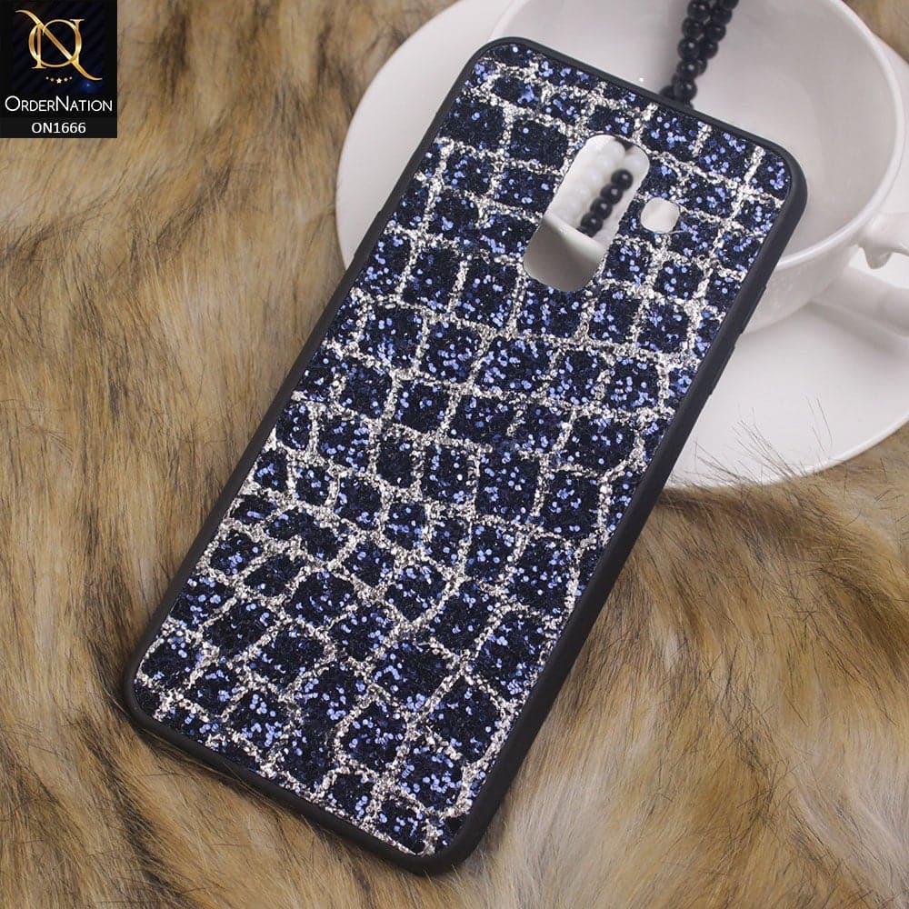 Samsung Galaxy A6 Plus 2018 Cover - Blue - Sparkle Glitter Bling Bling Fashion Pattern Soft Case