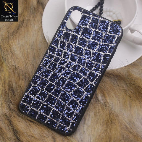 Sparkle Glitter Bling Bling Fashion Pattern Soft Case For iPhone XS / X - Blue