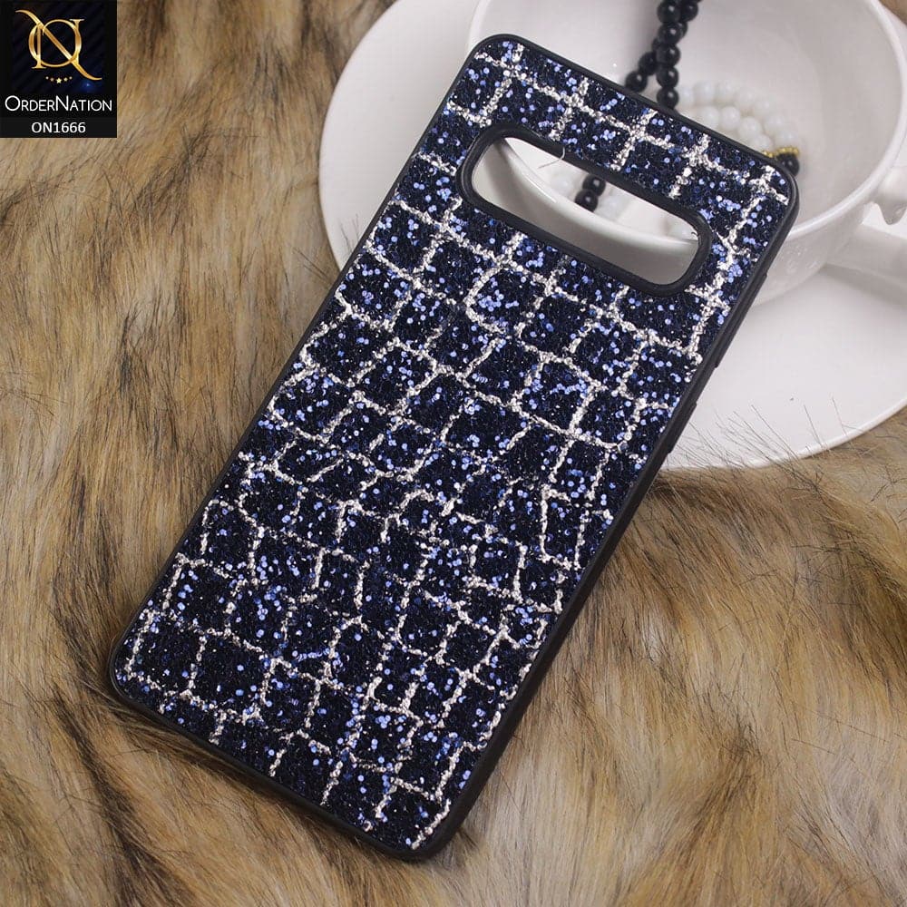 Samsung Galaxy S10 Plus Cover - Blue - Sparkle Glitter Bling Bling Fashion Pattern Soft Case