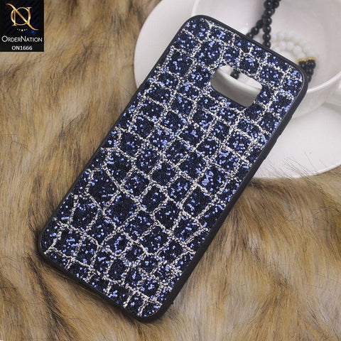Samsung Galaxy S7 Edge Cover - Blue - Sparkle Glitter Bling Bling Fashion Pattern Soft Case