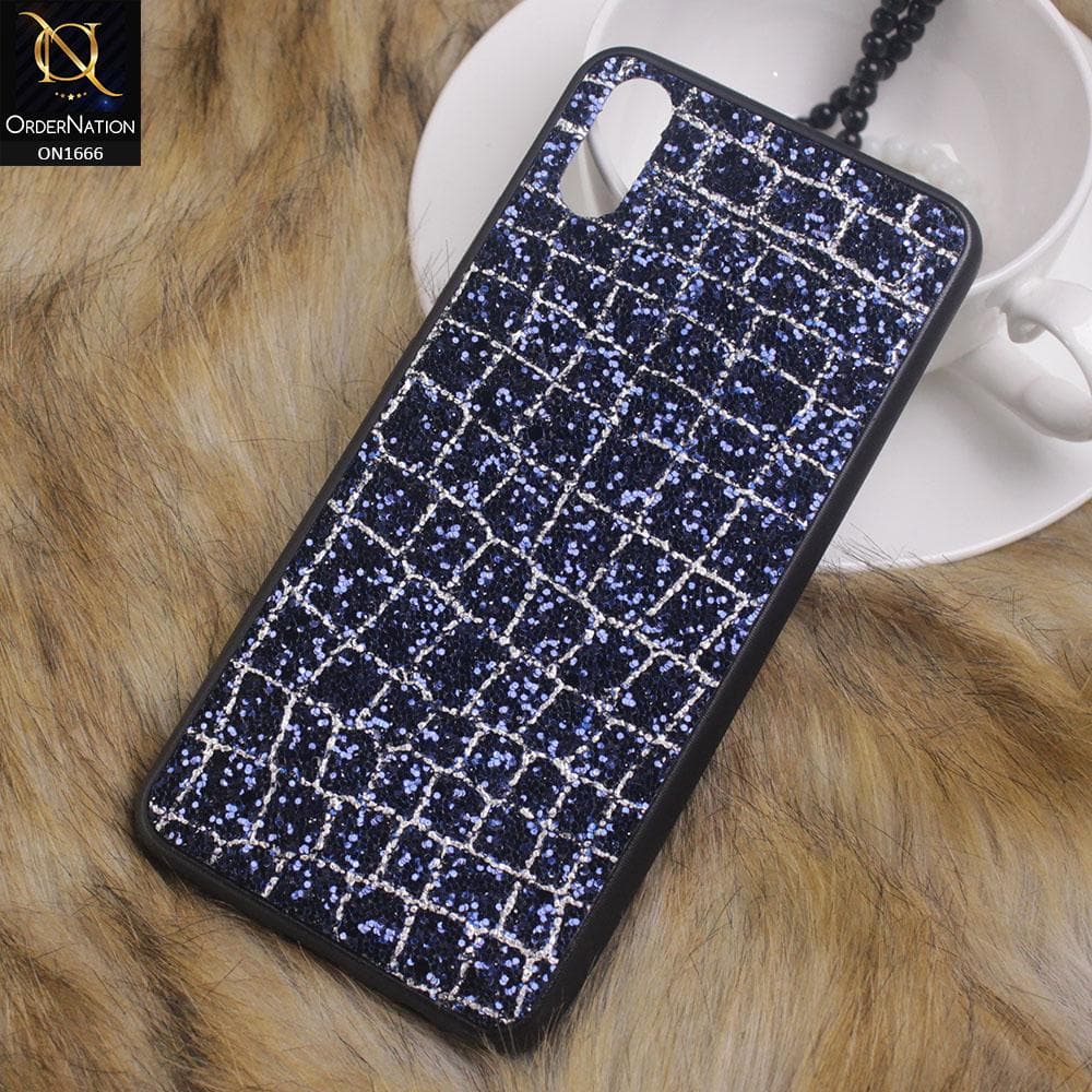 Sparkle Glitter Bling Bling Fashion Pattern Soft Case For Vivo V11 - Blue